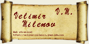 Velimir Milenov vizit kartica